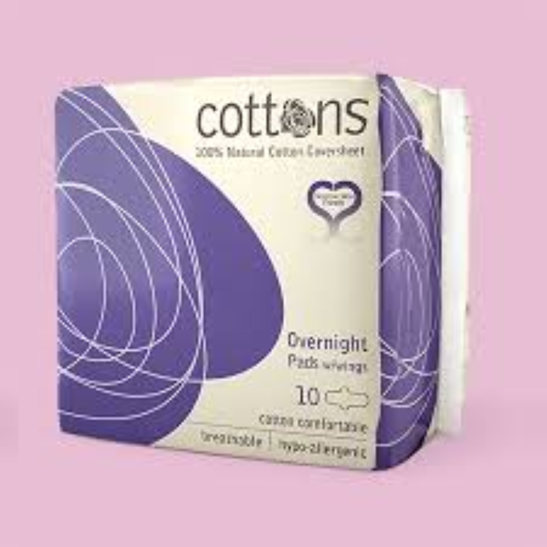COTTONS OVERNIGHT PADS 10'S